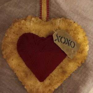 Handmade Heart Ornament with XOXO Tag